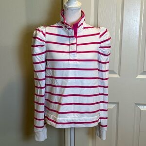 Crown & Ivy Striped Puff Shoulders Sweatshirt